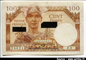 100 FRANCS "Suez" - 1956