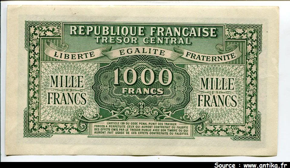 1000 FRANCS (Marianne)chiffres maigres