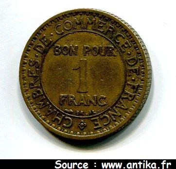 1 FRANC CHAMBRE DE COMMERCE