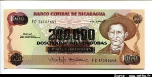 200000 Cordobas S/1000 Cordobas A.C Sandino * * * * * *