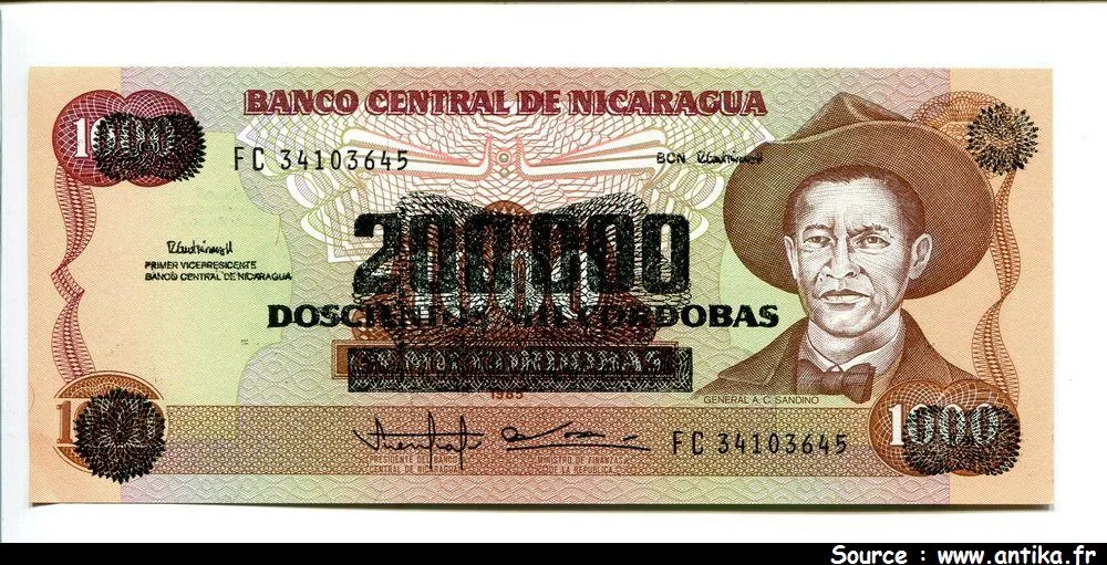 200000 Cordobas S/1000 Cordobas A.C Sandino * * * * * *