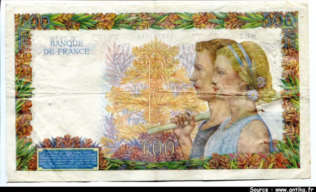 500 FRANCS LA PAIX - Type 1939