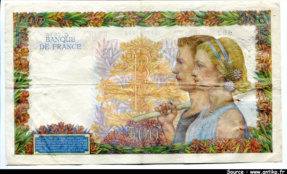 500 FRANCS LA PAIX - Type 1939