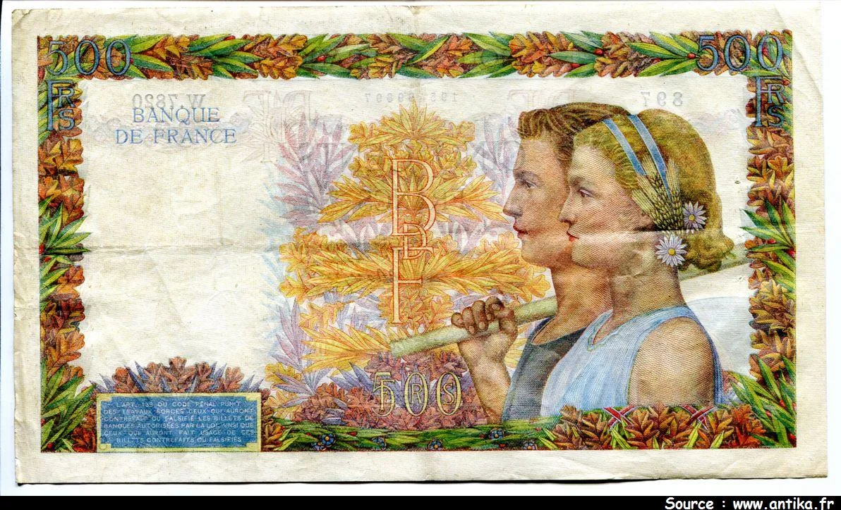 500 FRANCS LA PAIX - Type 1939