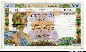 500 FRANCS LA PAIX - Type 1939