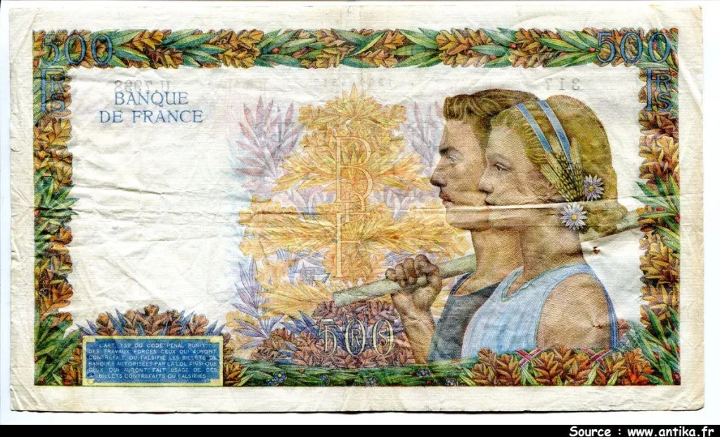 500 FRANCS LA PAIX - Type 1939