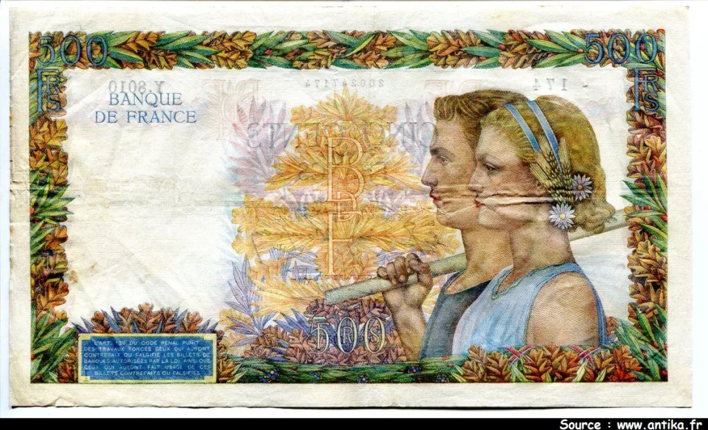 500 FRANCS LA PAIX - Type 1939
