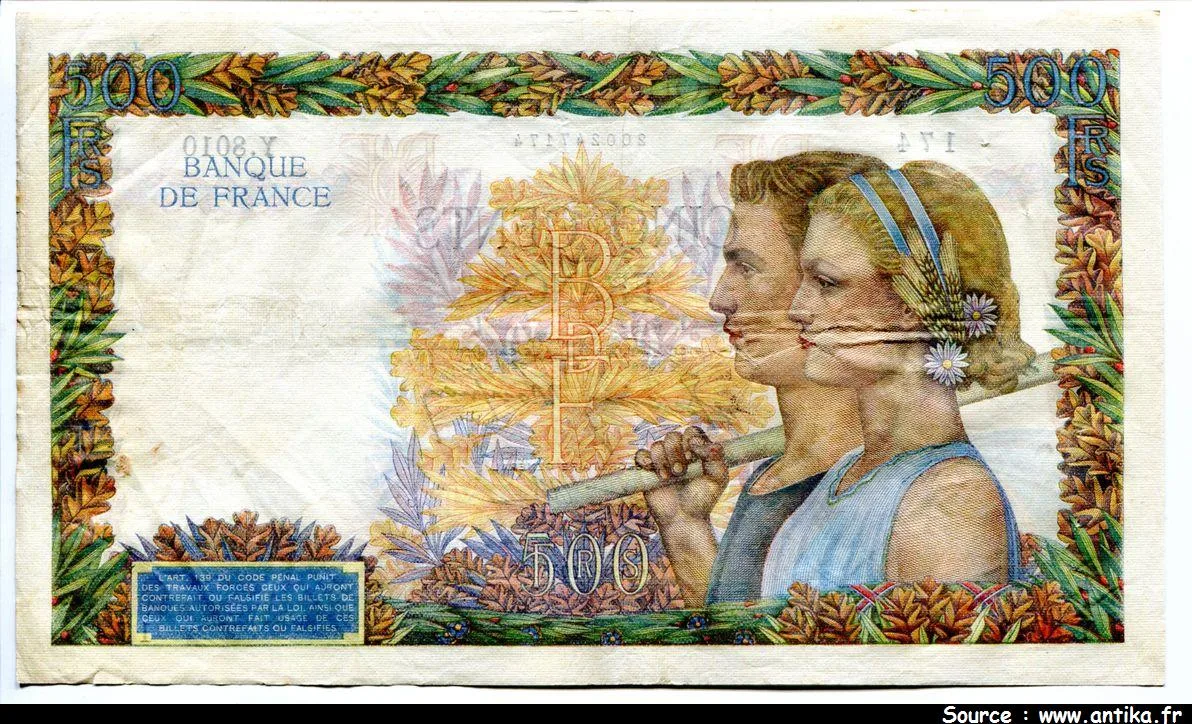 500 FRANCS LA PAIX - Type 1939