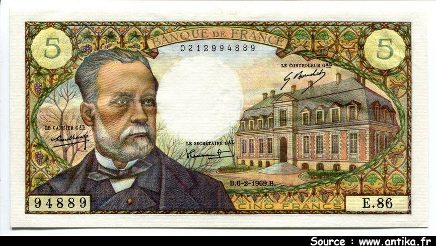 5 FRANCS PASTEUR - Type 1966