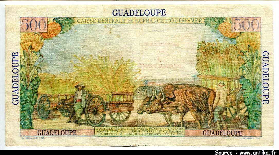 5 NF/ 500 FRANCS POINTE A PITRE