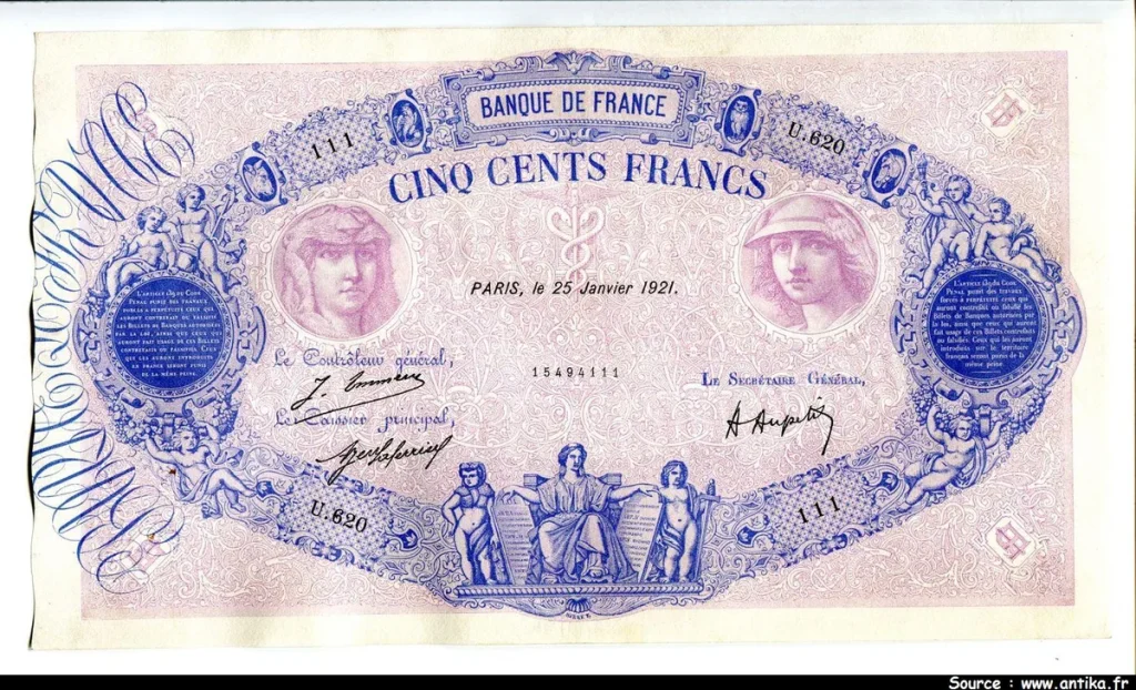 500 FRANCS BLEU & ROSE - Type 1888