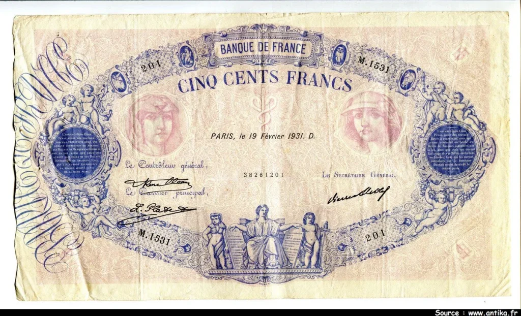 500 FRANCS BLEU & ROSE - Type 1888