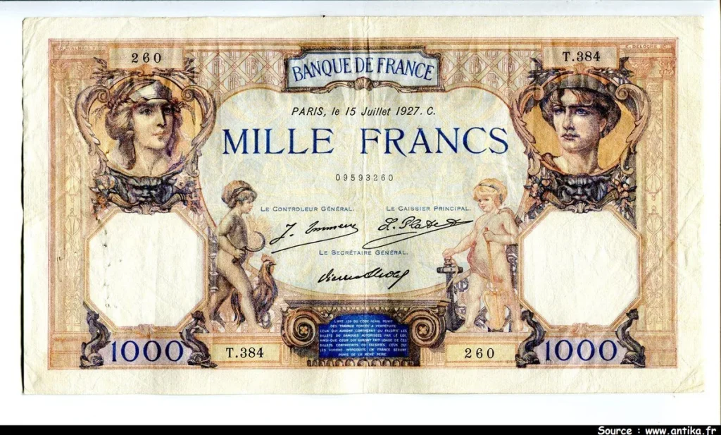 1000 FRANCS CERES & MERCURE - Type 1927