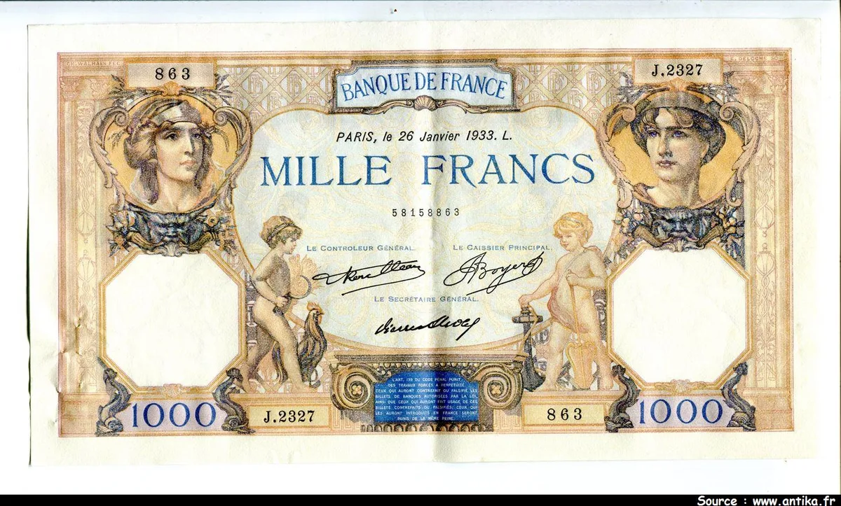 1000 FRANCS CERES & MERCURE - Type 1927