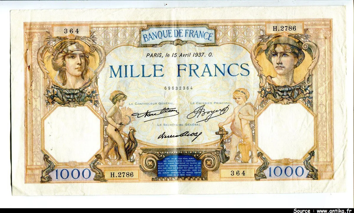 1000 FRANCS CERES & MERCURE - Type 1927