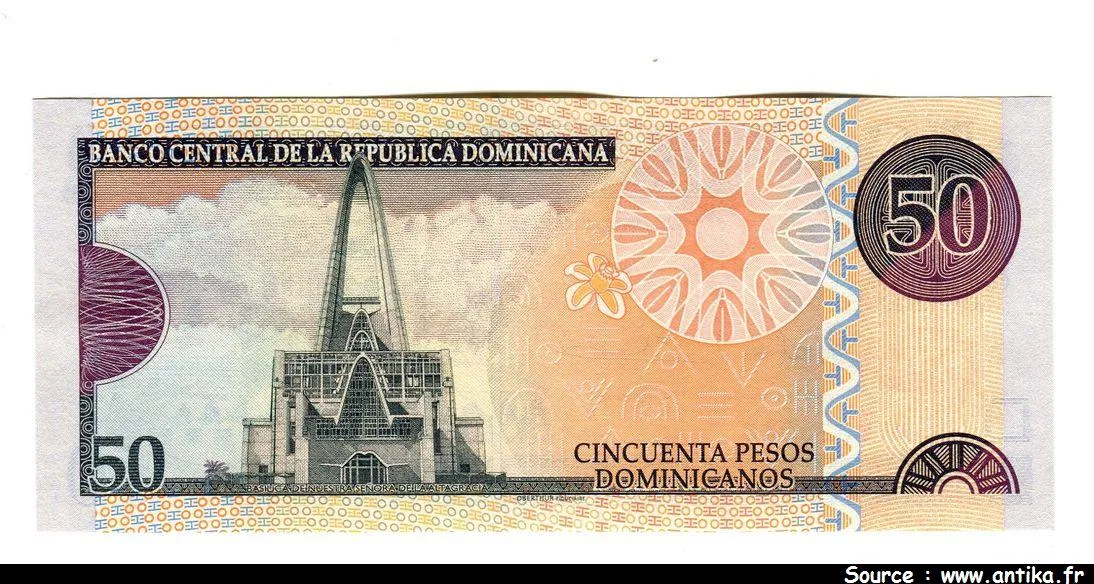 50 Pesos Dominicanos Cathédrale Santa Maria * *