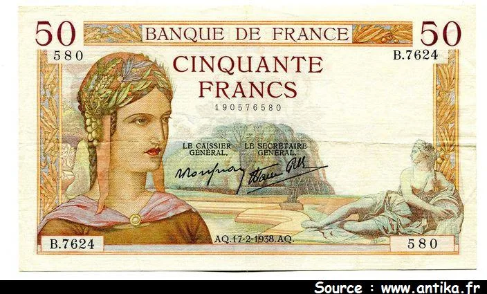 50 FRANCS CERES - Type 1933 modifié