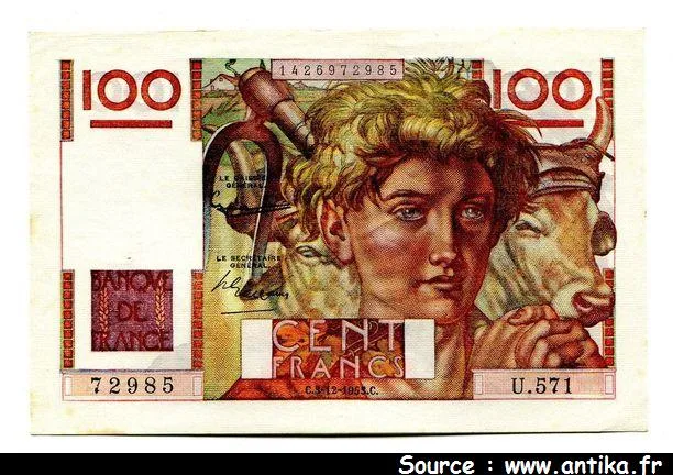 100 FRANCS JEUNE PAYSAN - Type 1945