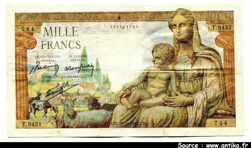 1000 FRANCS DEMETER - Type 1942