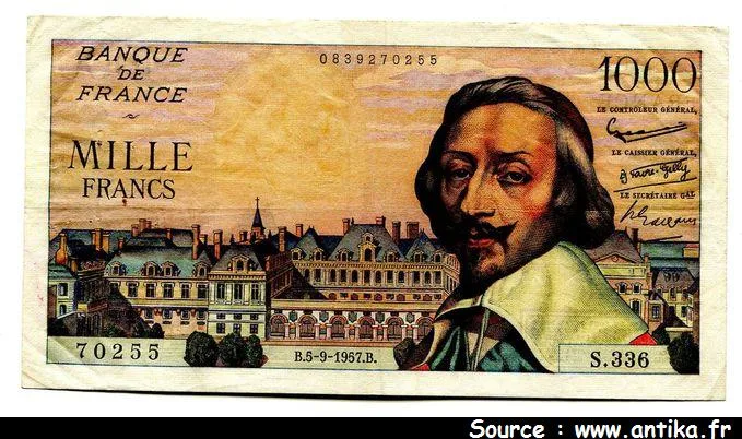 1000 FRANCS RICHELIEU - Type 1953