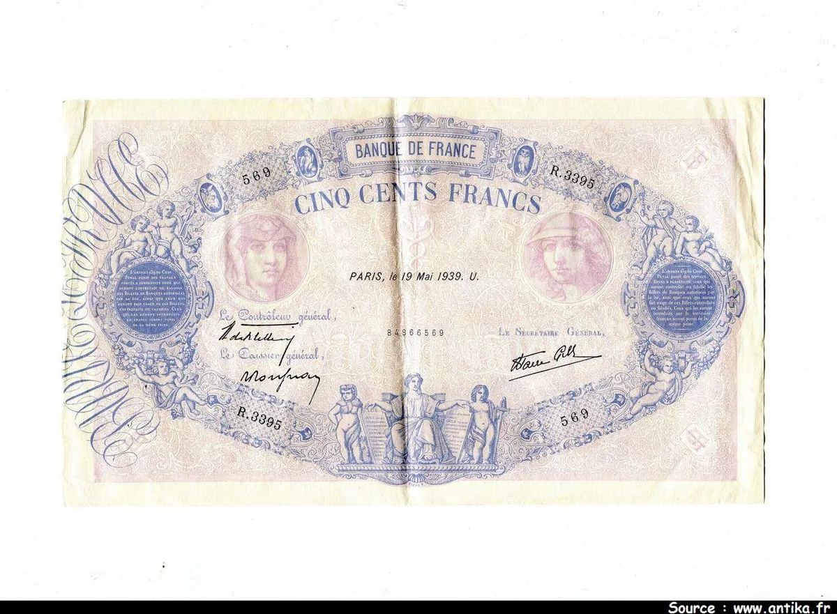 500 FRANCS BLEU & ROSE -Type 1888 modifié