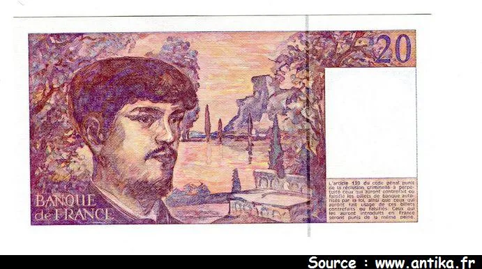 20 FRANCS DEBUSSY - Type 1980 à fil sécurité