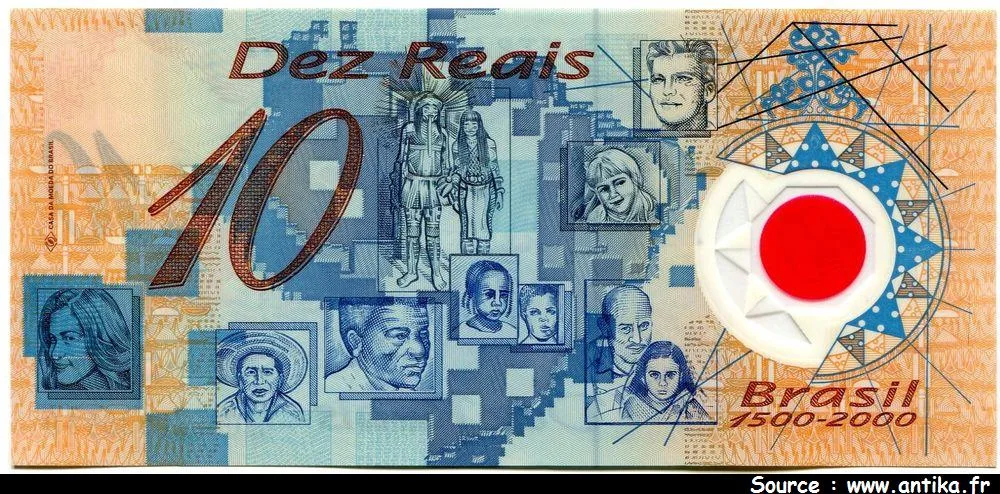 10 Reais Pedro A.Cabral & 500 ans de la découverte * *