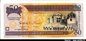 50 Pesos Dominicanos Cathédrale Santa Maria