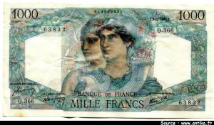 1000 FRANCS MINERVE & HERCULE - Type 1945