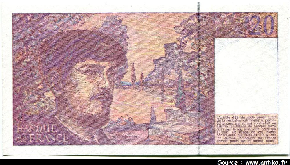 20 FRANCS DEBUSSY - Type 1980 à fil sécurité