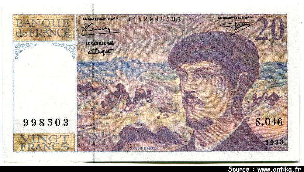 20 FRANCS DEBUSSY - Type 1980 à fil sécurité