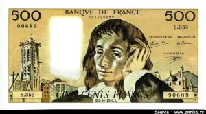 500 FRANCS PASCAL - Type 1968