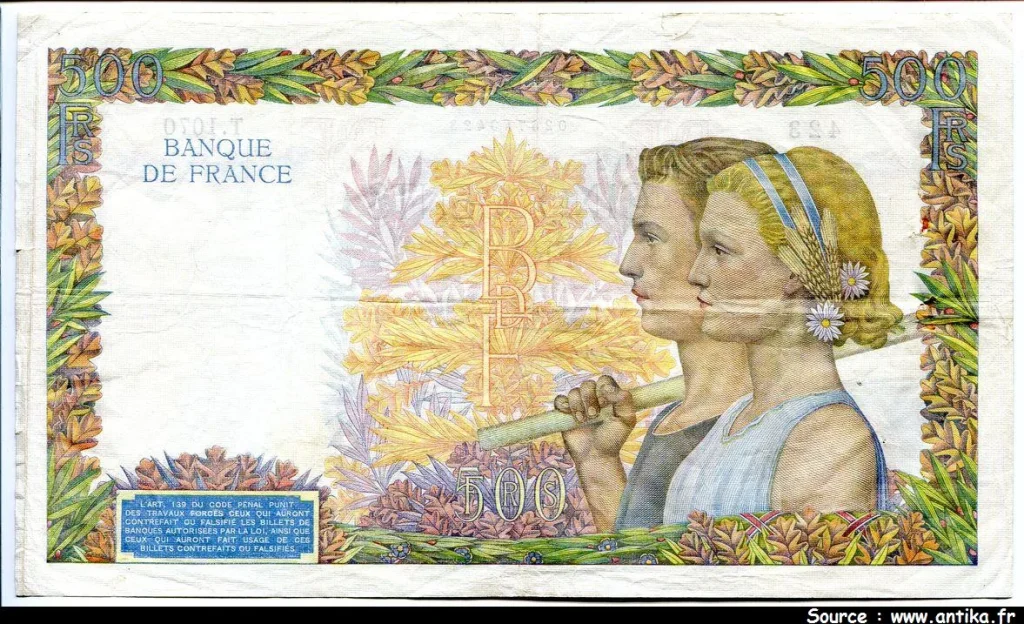 500 FRANCS LA PAIX - Type 1939