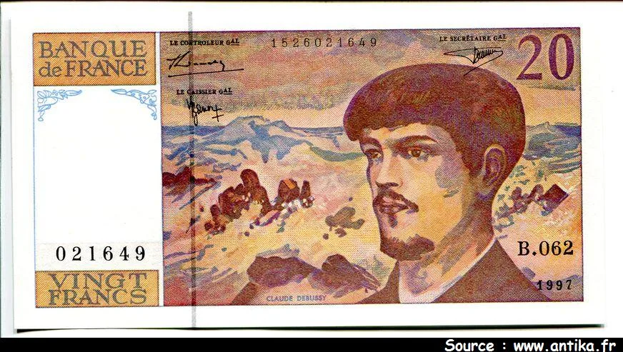 20 FRANCS DEBUSSY - Type 1980 Modifié