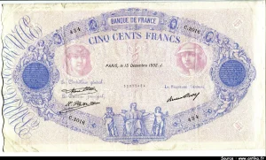 500 FRANCS BLEU & ROSE - Type 1888