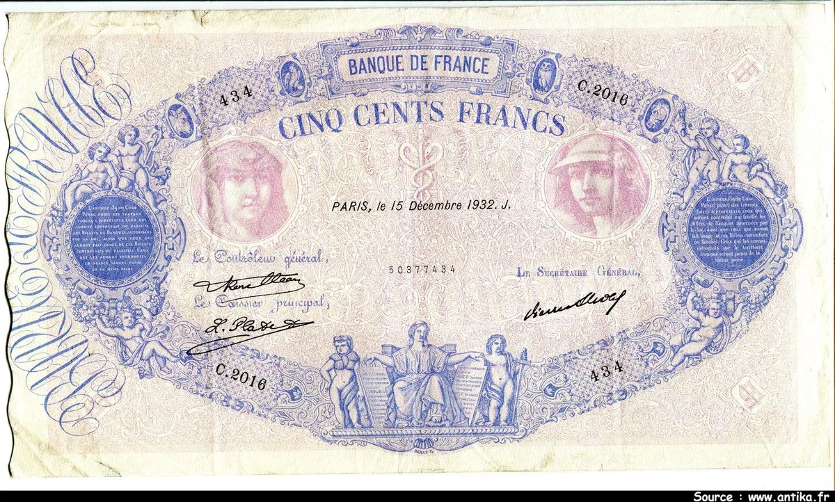 500 FRANCS BLEU & ROSE - Type 1888