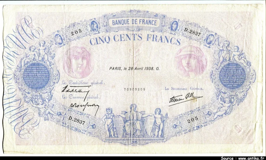 500 FRANCS BLEU & ROSE -Type 1888 modifié