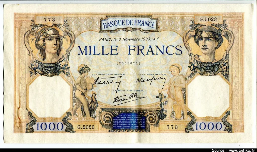 1000 FRANCS CERES & MERCURE - Type 1927 modifié