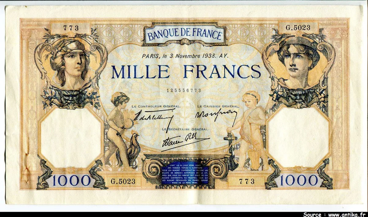 1000 FRANCS CERES & MERCURE - Type 1927 modifié