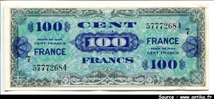 100 FRANCS Verso "France"