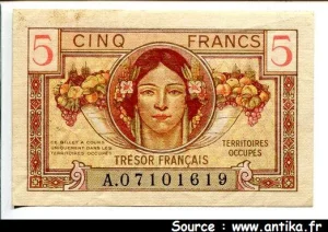 5 FRANCS "Trésor Français"