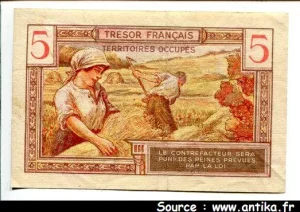 5 FRANCS "Trésor Français"