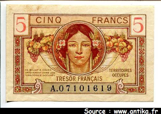 5 FRANCS "Trésor Français"