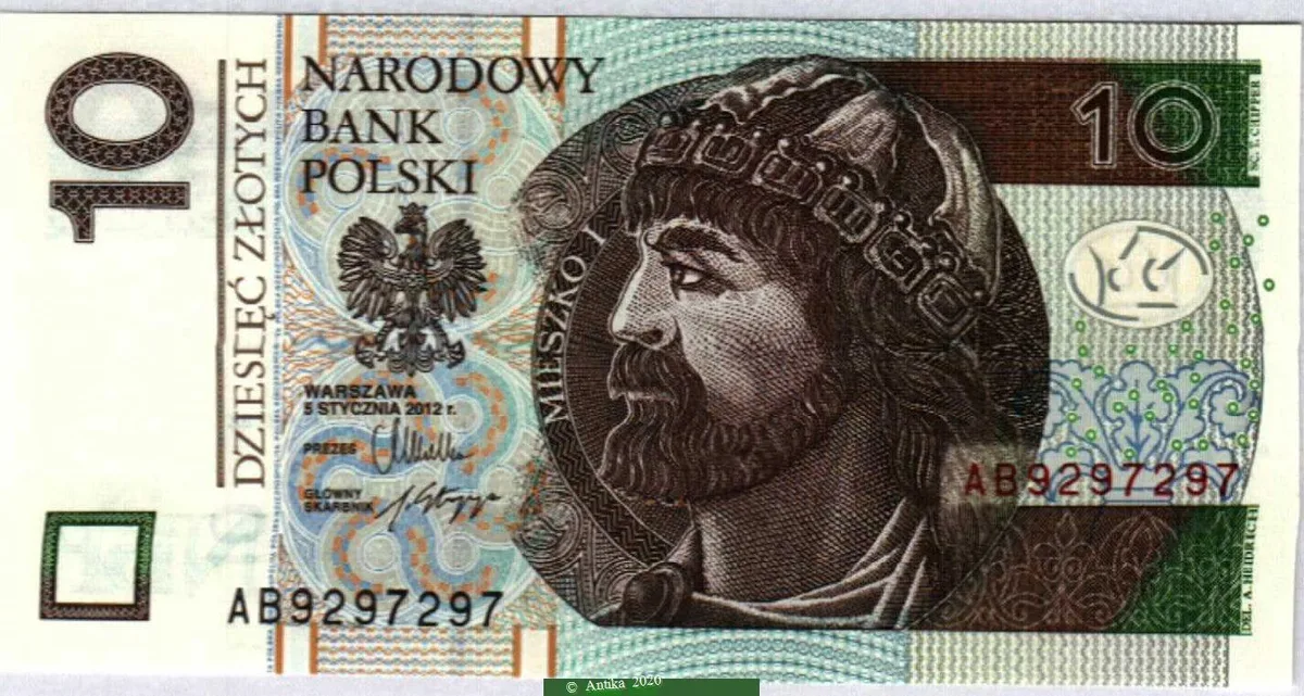 10 Zlotych Roi Mieszko Ier * * *
