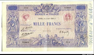 1000 FRANCS BLEU & ROSE - Type 1889