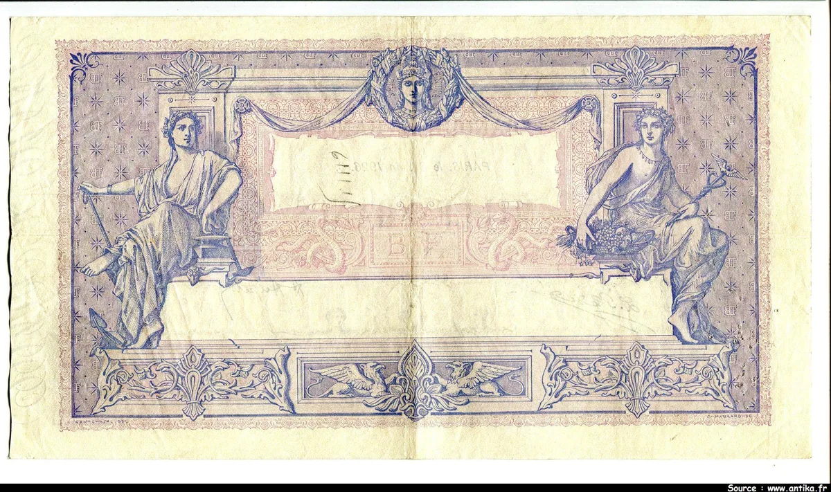1000 FRANCS BLEU & ROSE - Type 1889