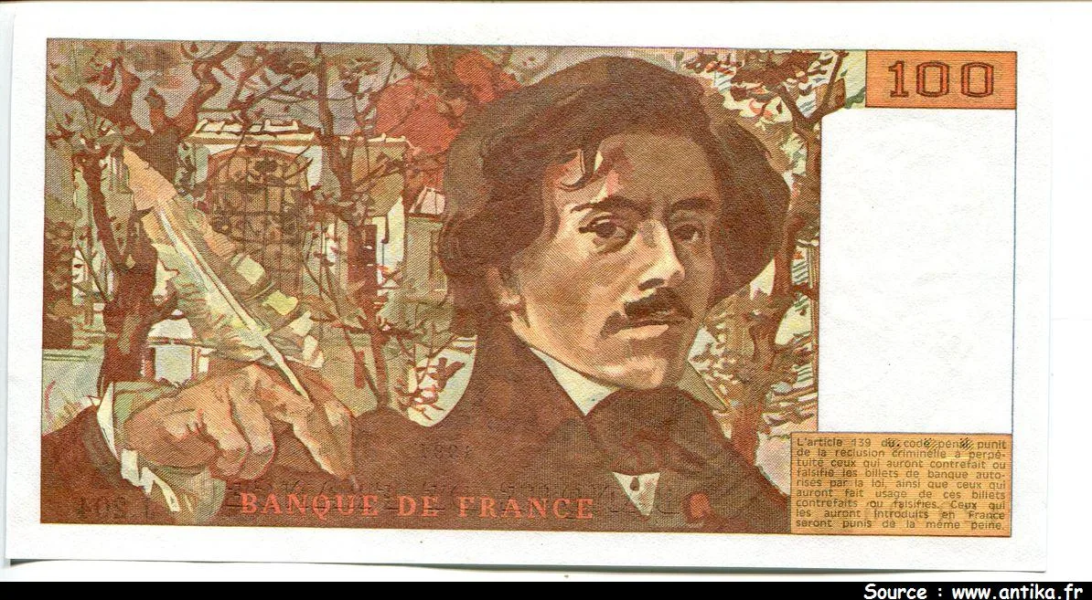 100 FRANCS DELACROIX - Type 1978 "imprimé en continu"