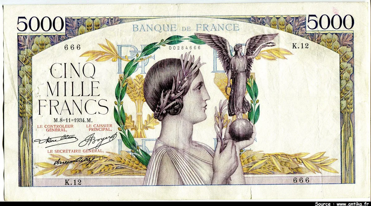 5000 FRANCS VICTOIRE - Type 1934