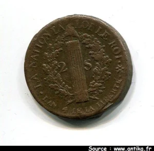 2 SOLS FRANCOIS, An 3 à 5 LOUIS XVI