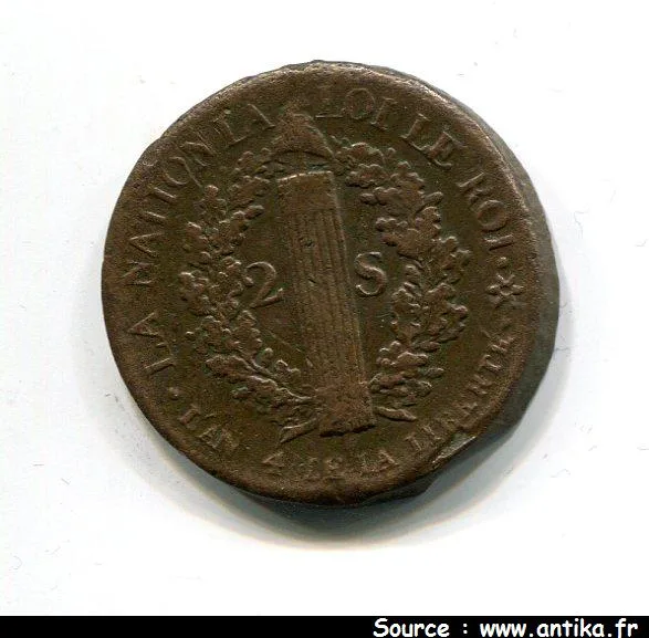 2 SOLS FRANCOIS, An 3 à 5 LOUIS XVI